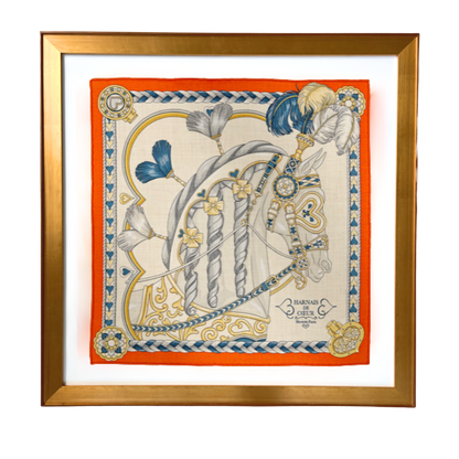 Hermes Harnais de Coeur Framed Scarf at Vintage Luxe Up