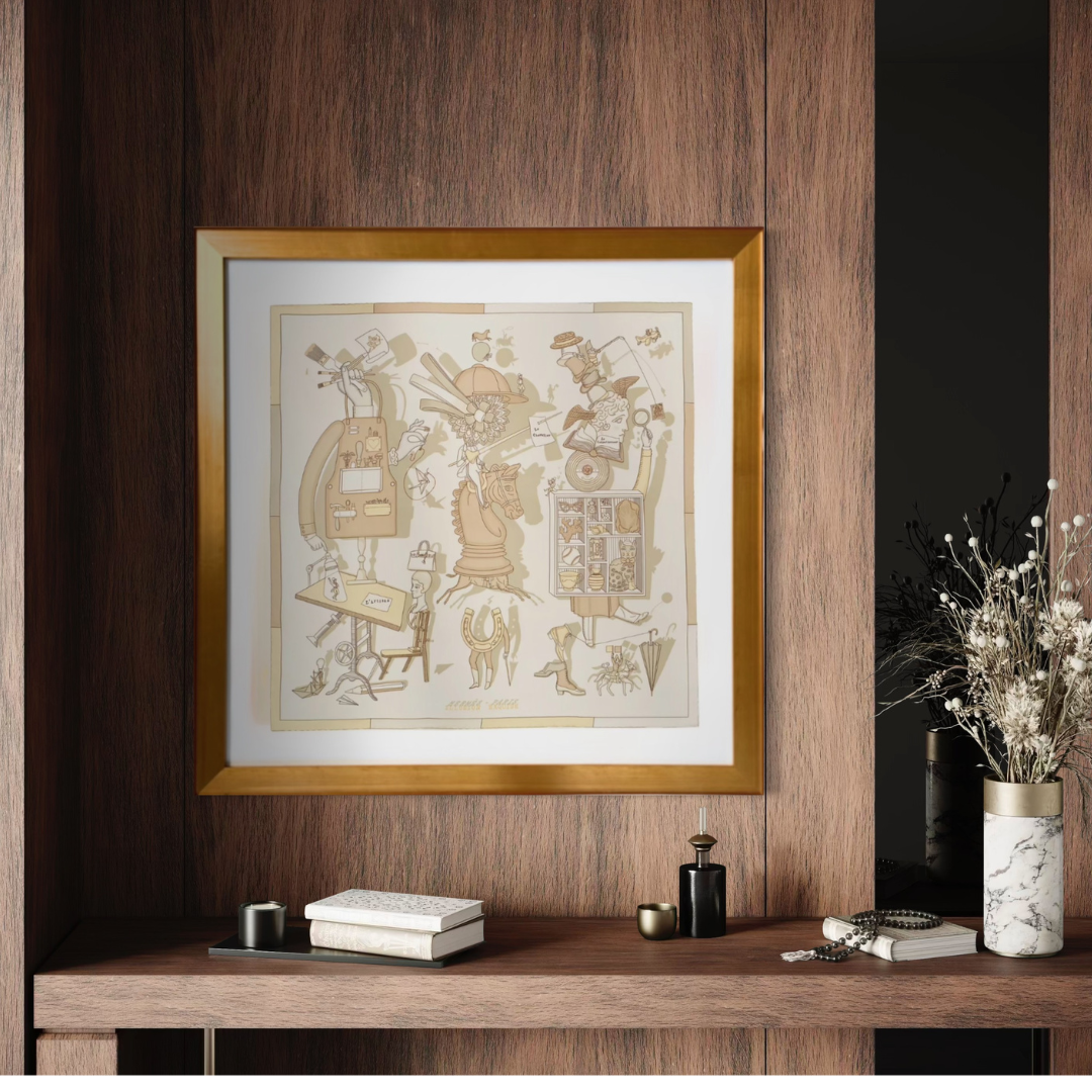HERMÈS Illusion Exquise Scarf | Framed Hermes Scarf at Vintage Luxe Up