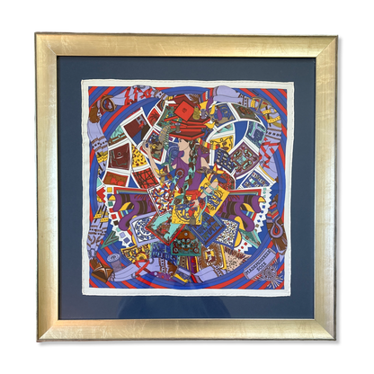 Mademoiselle Soie Vintage Framed Silk Scarf 24"