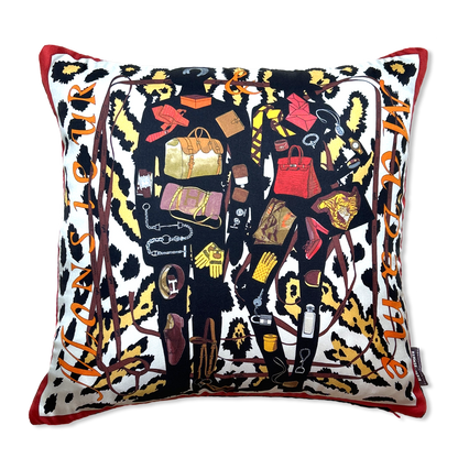 HERMES Monsieur et Madame Silk Scarf Pillow at VintageLuxeUp