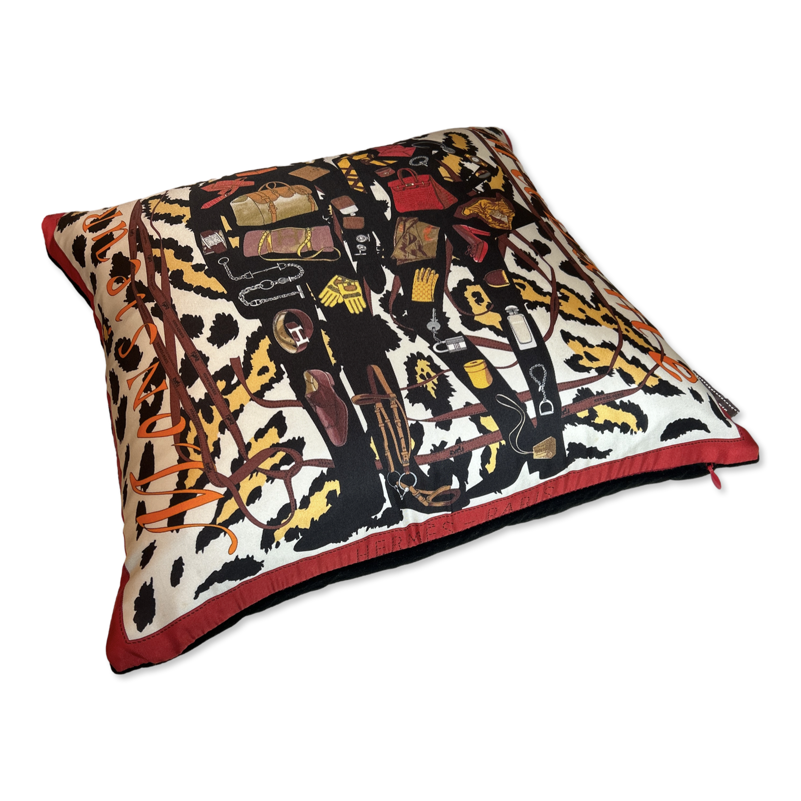 HERMES Monsieur et Madame Silk Scarf Pillow at VintageLuxeUp