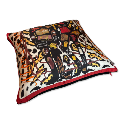 HERMES Monsieur et Madame Silk Scarf Pillow at VintageLuxeUp