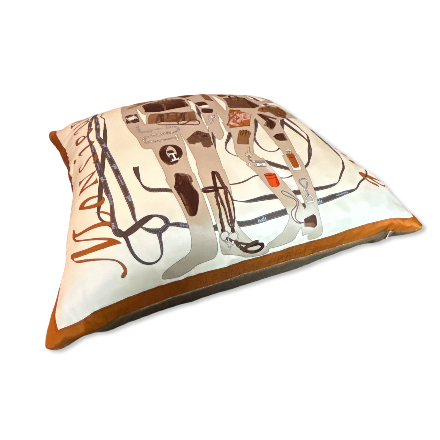 Hermes Monsieur et Madame Scarf Pillow at Vintage Luxe Up