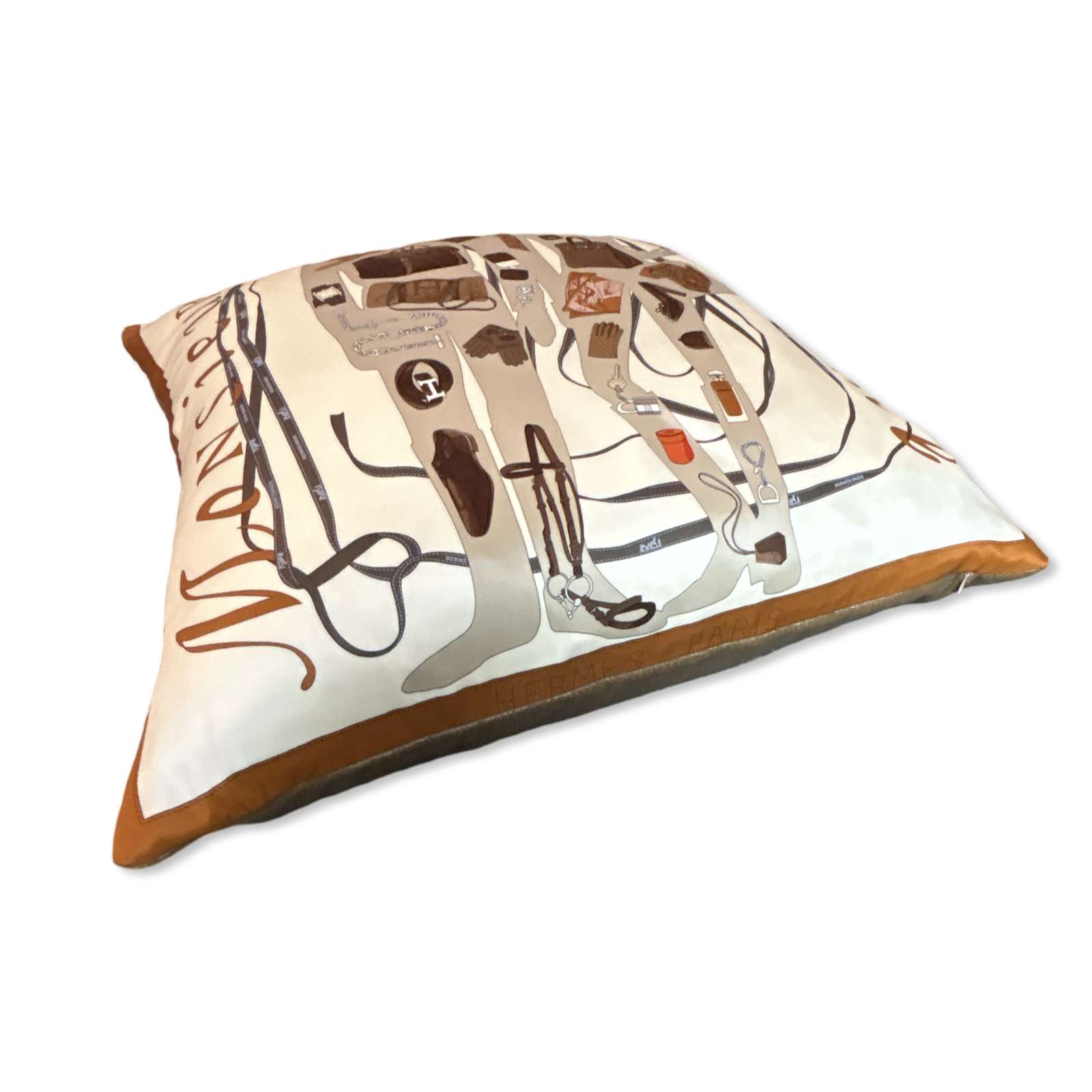 Hermes Monsieur et Madame Scarf Pillow at Vintage Luxe Up