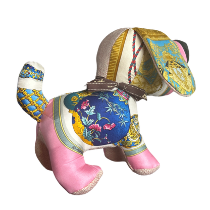 Hermes Qu'Importe le Flacon Scarf Patchwork Puppy at Vintage Luxe Up