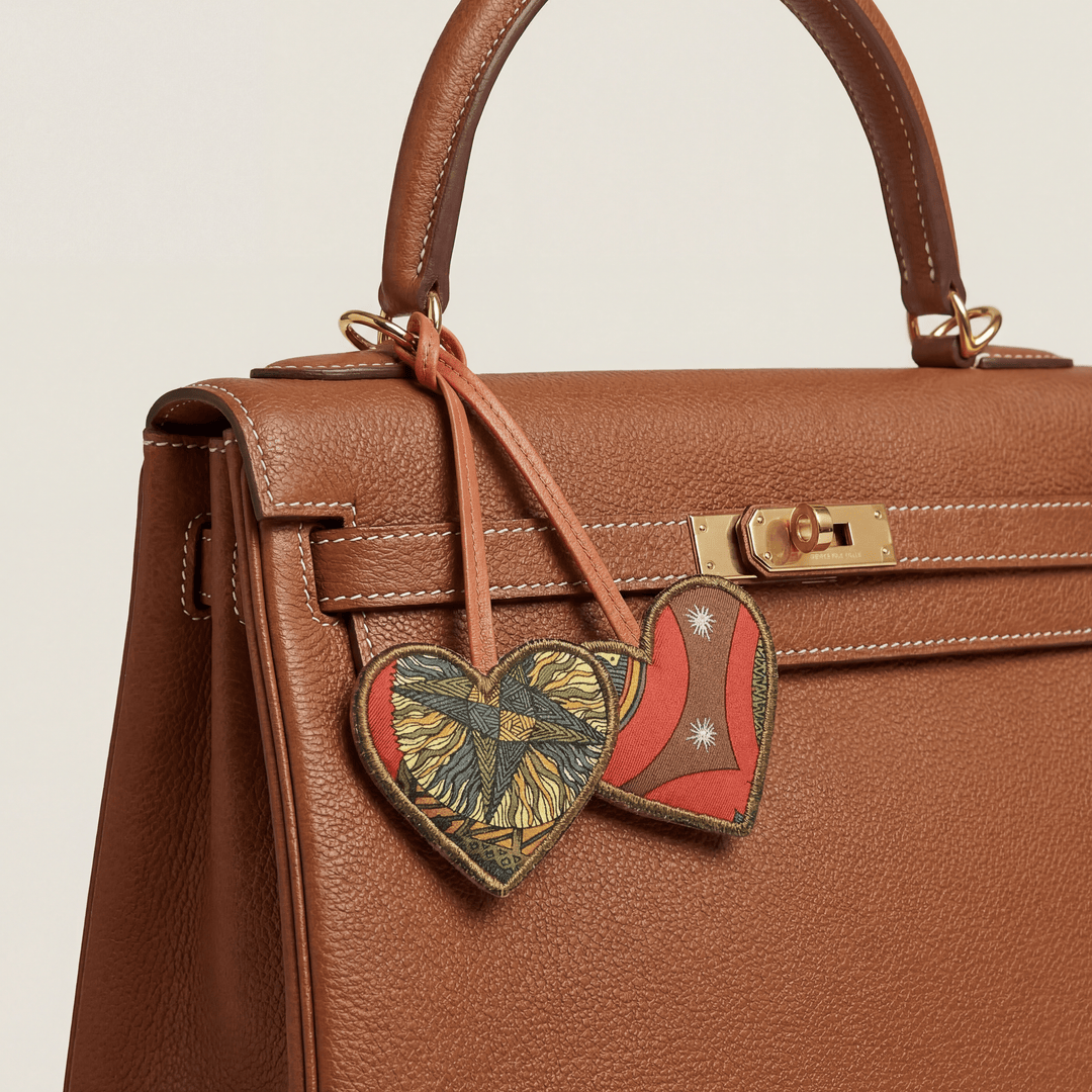 Hermes Roy Soleil scarf handbag charm at  vintage luxe up