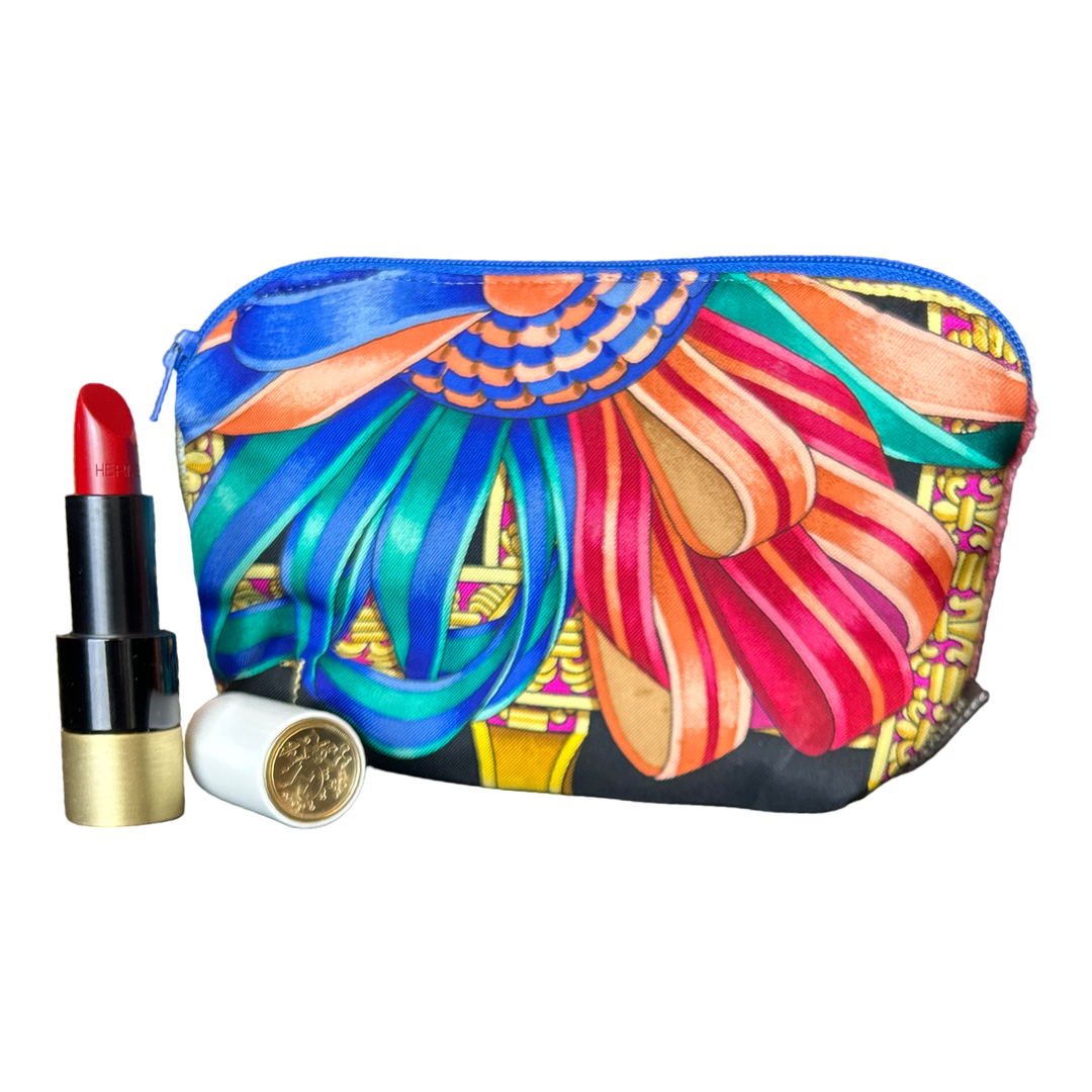 Hermes Rubans du Cheval Scarf Beauty Bag at Vintage Luxe Up