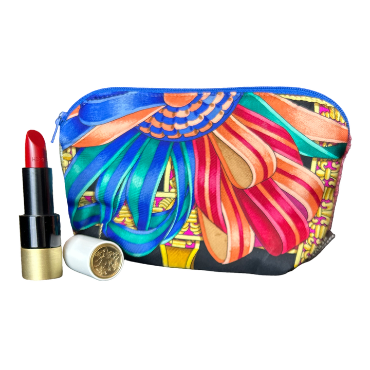 Hermes Rubans du Cheval Scarf Beauty Bag at Vintage Luxe Up