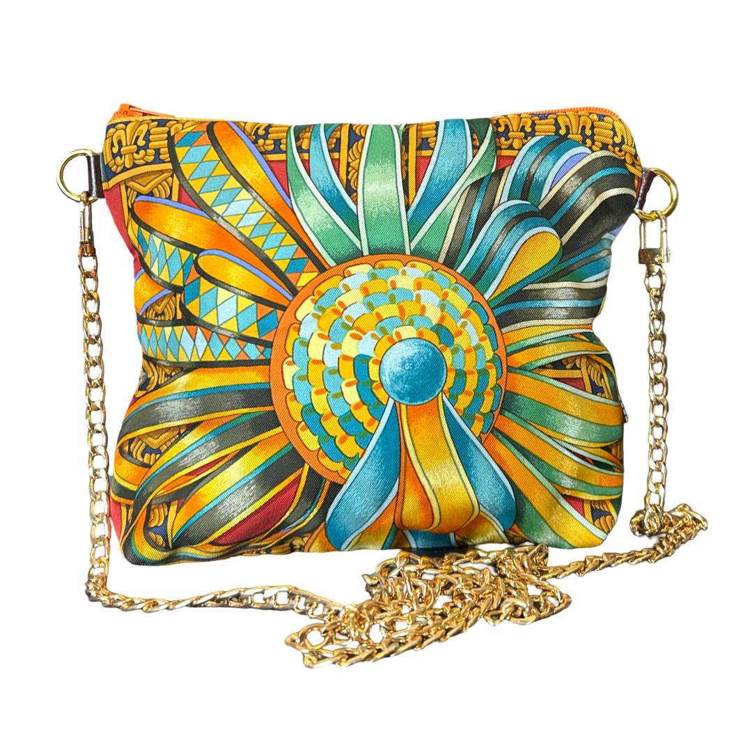 Rubans du Cheval Venetian Red Vintage Silk Scarf Crossbody Bag