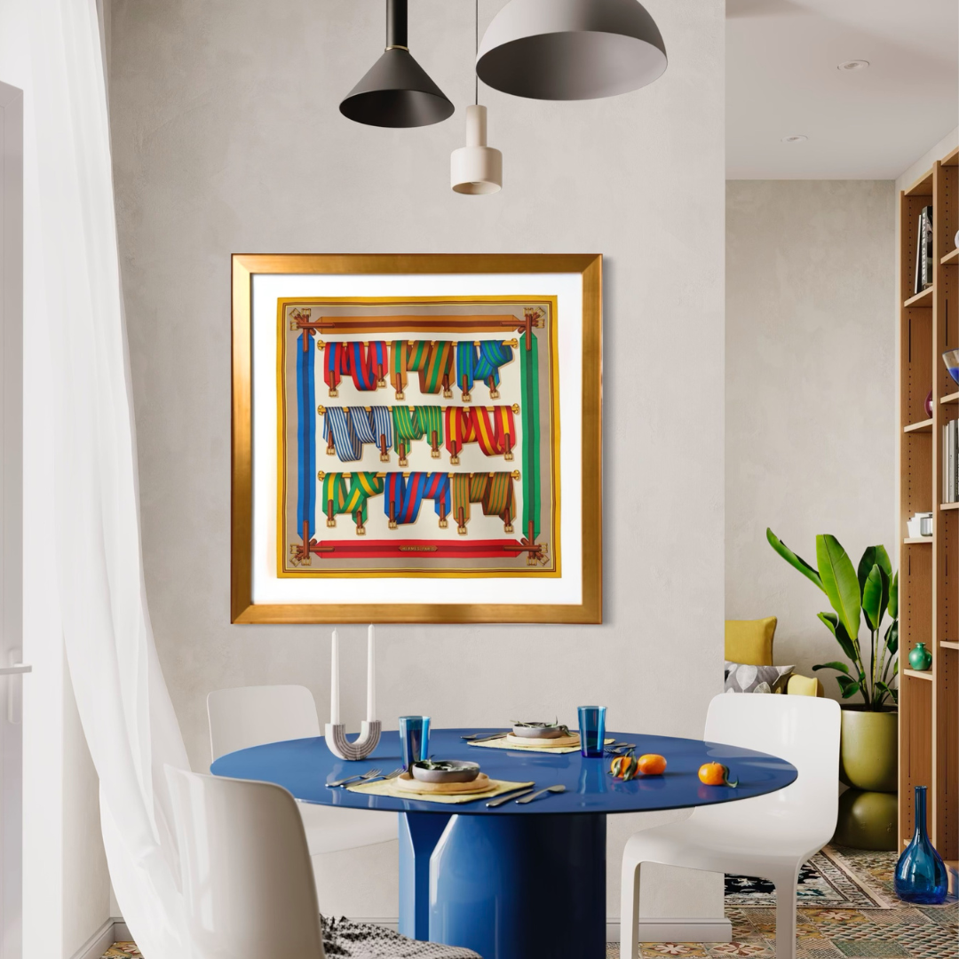 Hermes Sangles Forever Scarf | Framed Hermes Scarf exclusively at Vintage Luxe Up