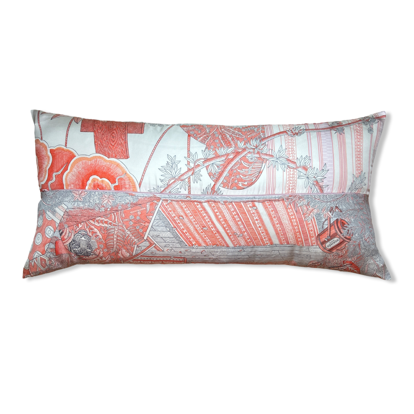 Acte III, Scene I, La Clairiere Vintage Silk Scarf Lumbar Pillow 35"