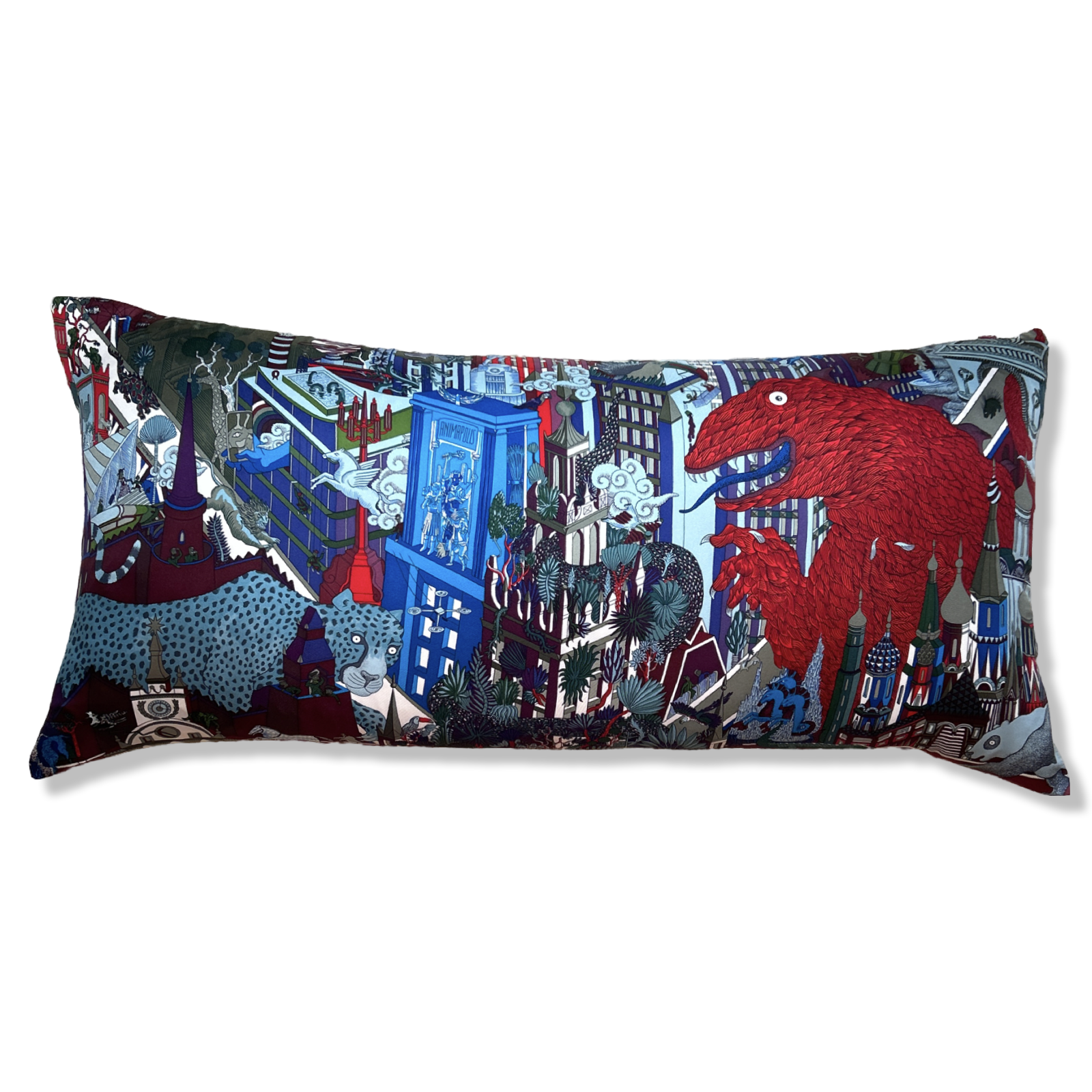 HERMES Animapolis Silk Scarf Pillow