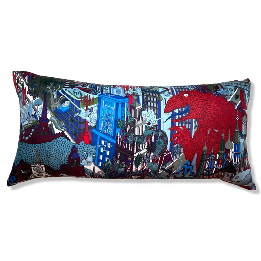 HERMES Animapolis Silk Scarf Pillow