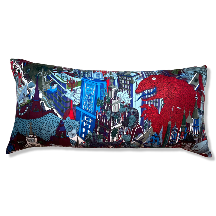HERMES Animapolis Silk Scarf Pillow