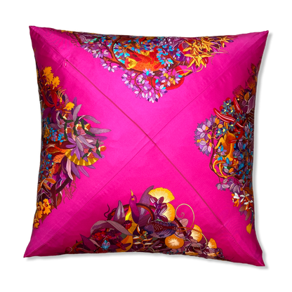 Au Coeur de la Vie Silk Scarf Pillow 22"
