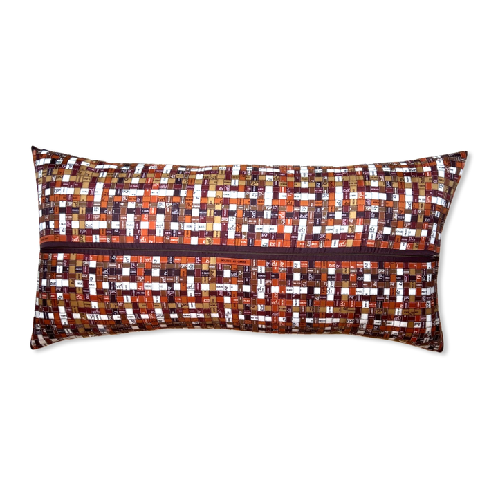 HERMES Bolduc Carre Vintage Silk Scarf Lumbar Pillow Throw Pillow Decorative Pillow