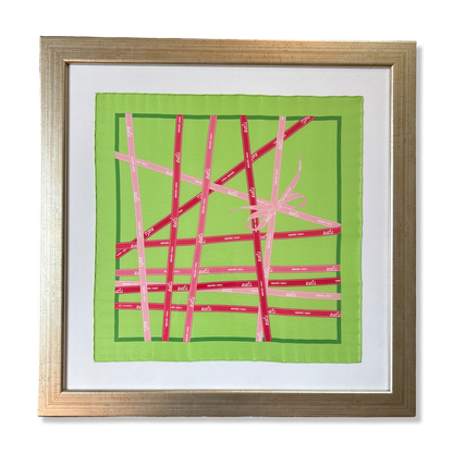 HERMES Bolduc Ribbon Scarf Framed Hermes Scarf exclusively at Vintage Luxe Up