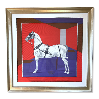 Hermes H Cheval Scarf Framed Hermes Scarf exclusively at Vintage Luxe Up
