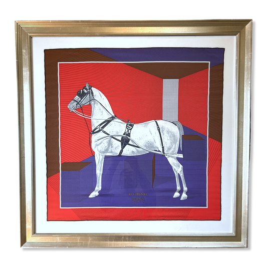 Hermes H Cheval Scarf Framed Hermes Scarf exclusively at Vintage Luxe Up