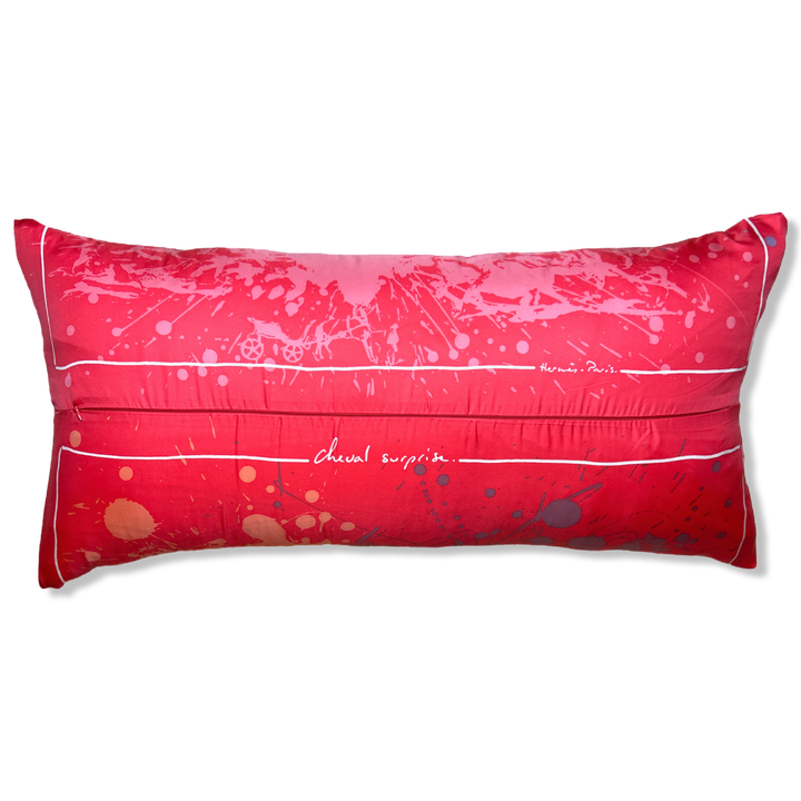 Cheval Surprise Vintage Silk Scarf Lumbar Pillow 35"