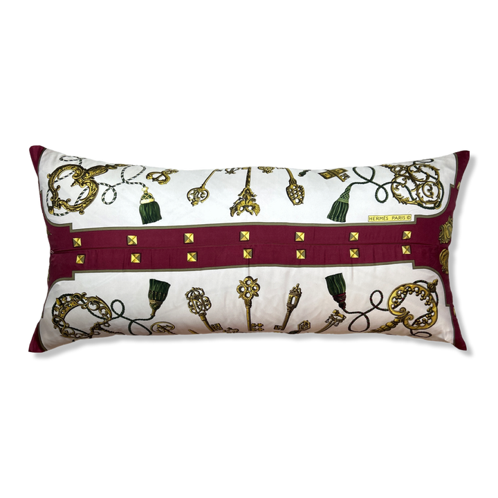 Les Clés Silk Scarf Lumbar Pillow 35"