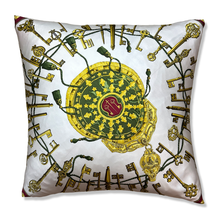 HERMES Les Cles Scarf Pillow Throw Pillow 