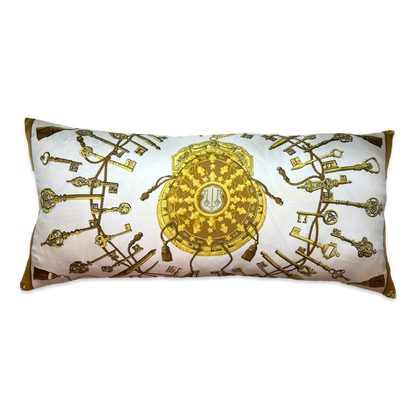 HERMES Les Cles Scarf Pillow Throw Pillow 