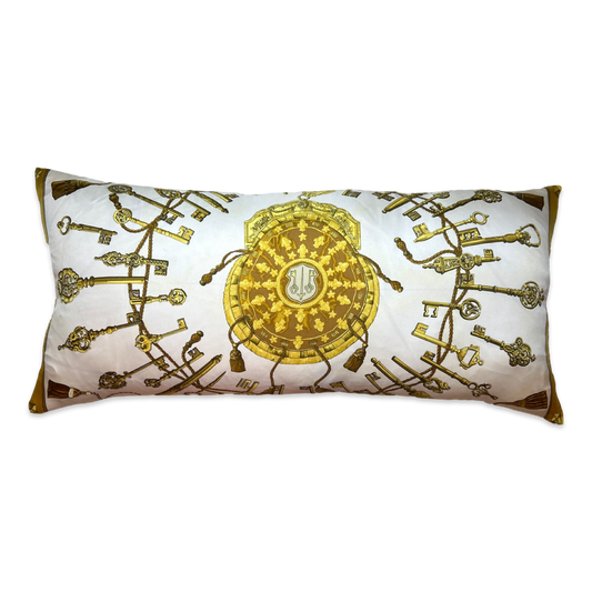 HERMES Les Cles Scarf Pillow Throw Pillow 