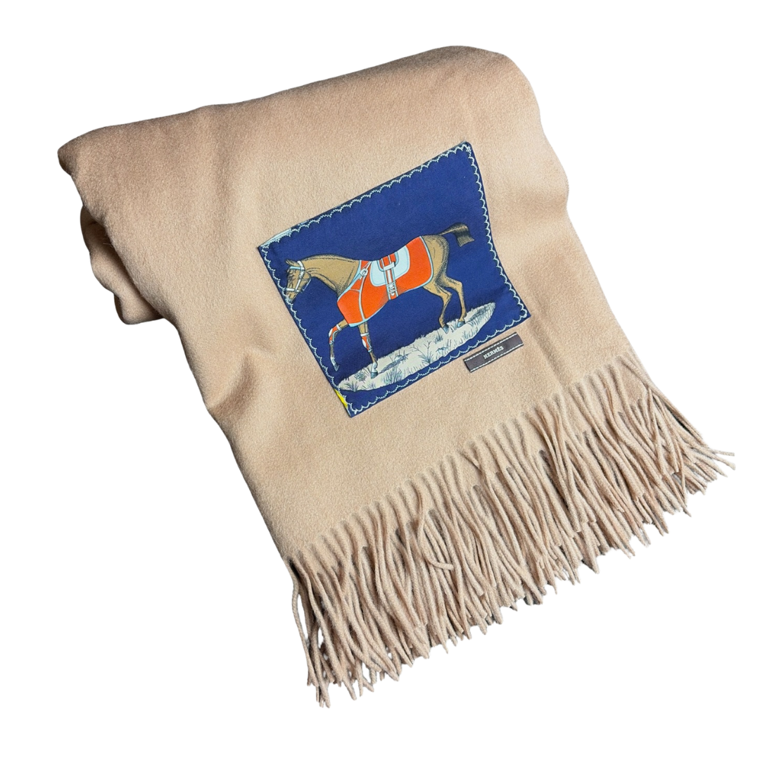 Hermes Couvertures et Tenues du Jour Blue Scarf | Hermes Cashmere Blanket