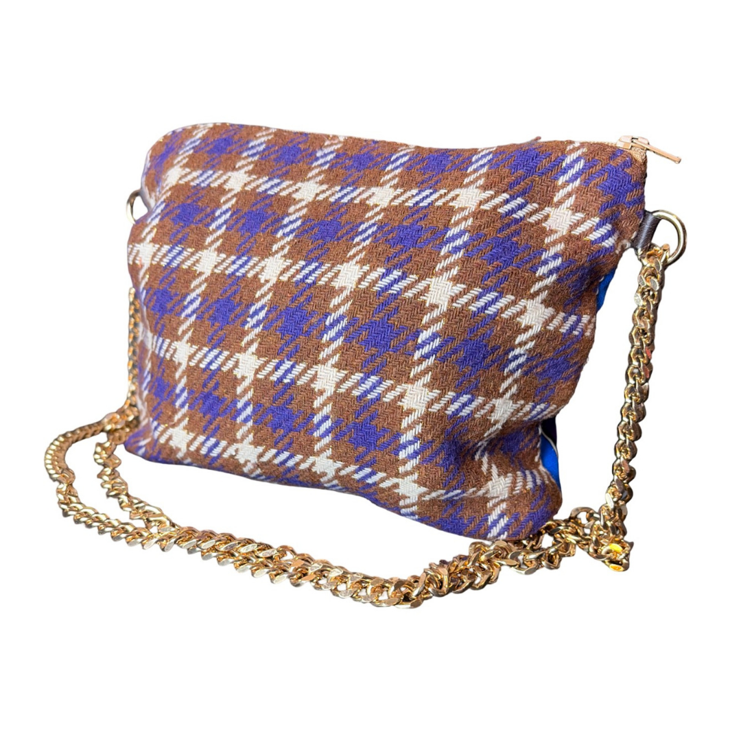Couvertures et Tenues du Jour Purple Vintage Scarf Crossbody Bag