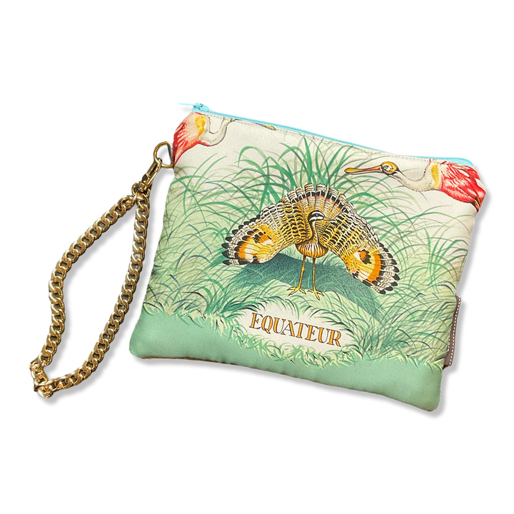 Equateur Vintage Silk Scarf Wristlet Bag