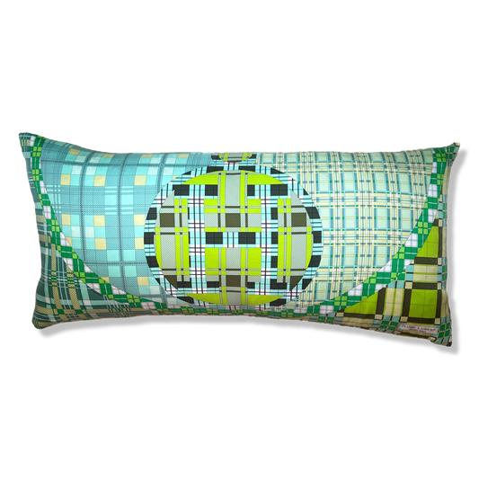 HERMES Ex Libris a Carreaux Vintage Scarf Pillow Throw Pillow 