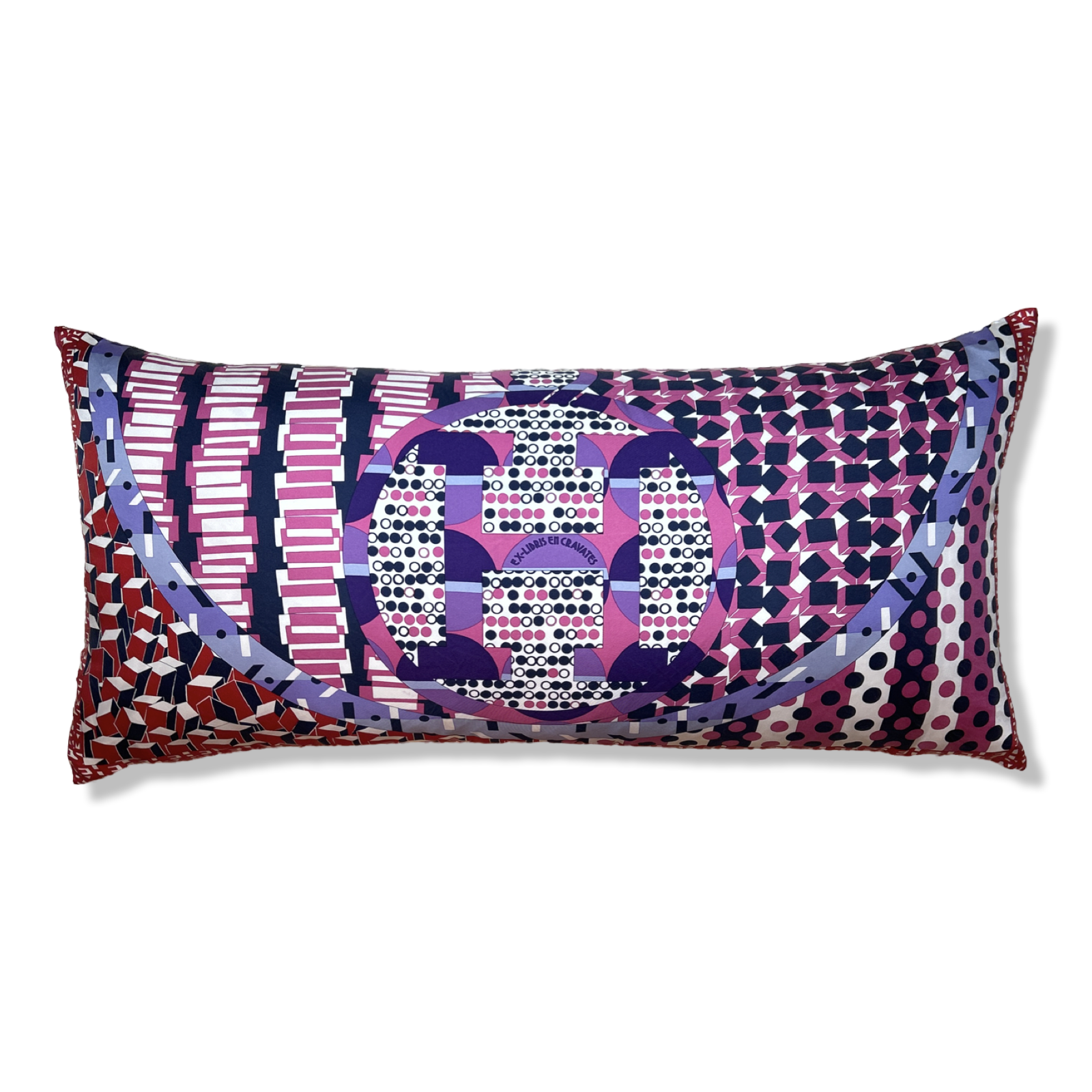 HERMES Ex Libris en Cravates  Scarf Pillow Throw Pillow 