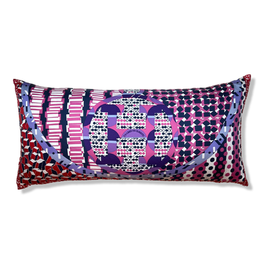HERMES Ex Libris en Cravates  Scarf Pillow Throw Pillow 