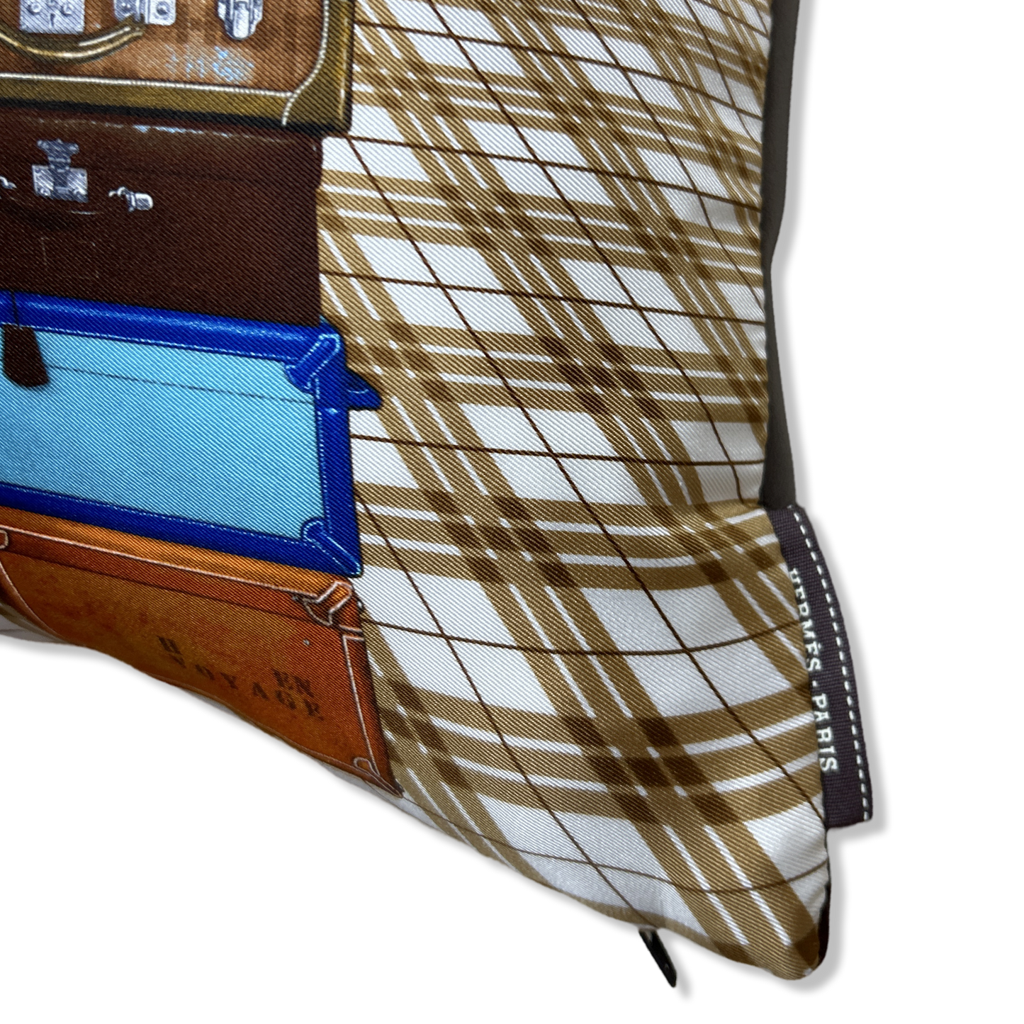 HERMES H en Voyage Vintage Silk Scarf Pillow Decorative Pillow Throw Pillow