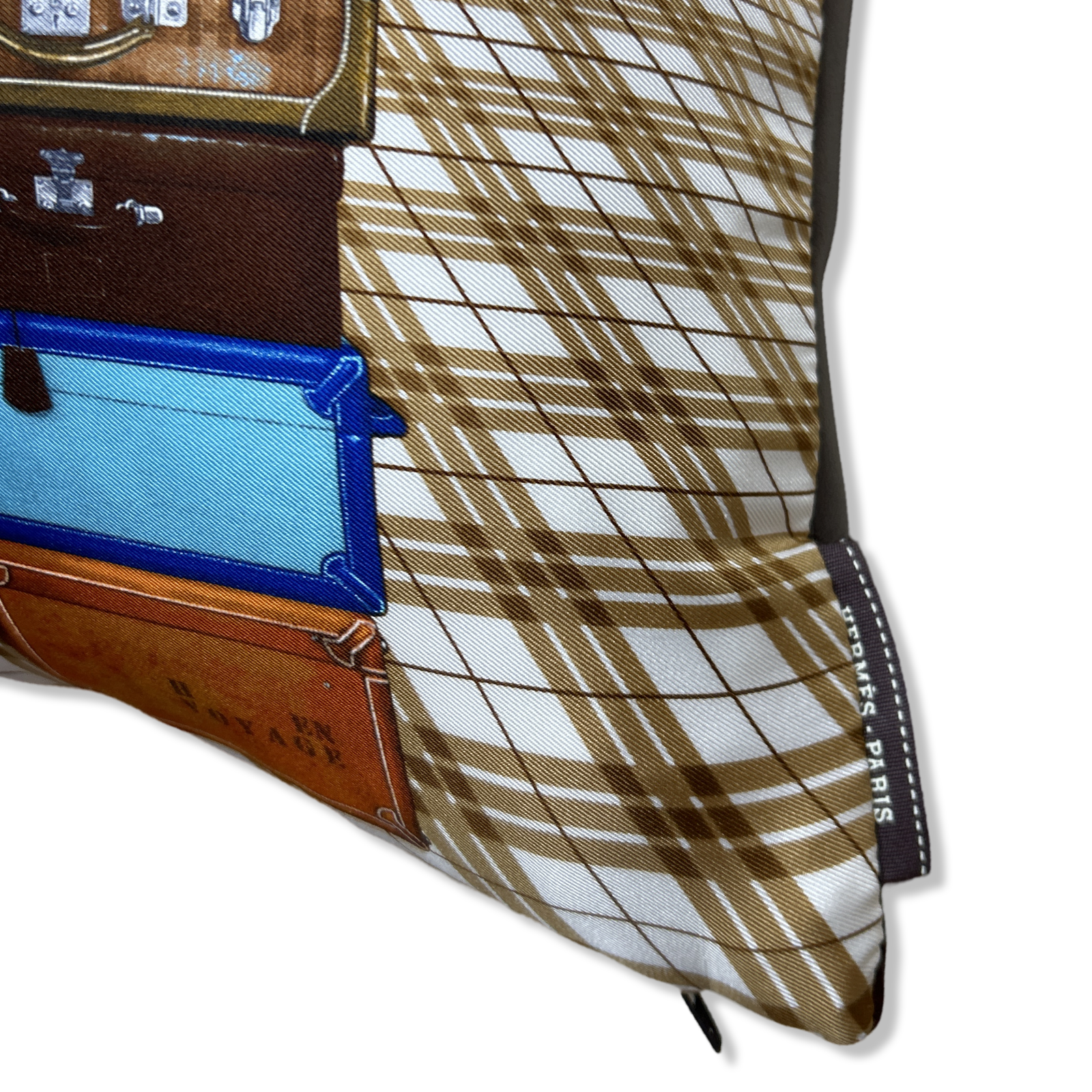 HERMES H en Voyage Vintage Silk Scarf Pillow Decorative Pillow Throw Pillow