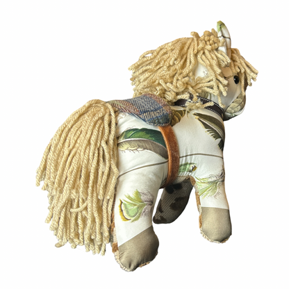 Hermes Les Plumes Scarf Patchwork Pony at VintageLuxeUp.com