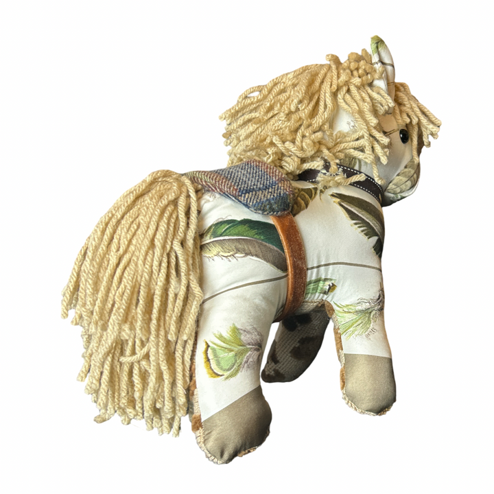Hermes Les Plumes Scarf Patchwork Pony at VintageLuxeUp.com