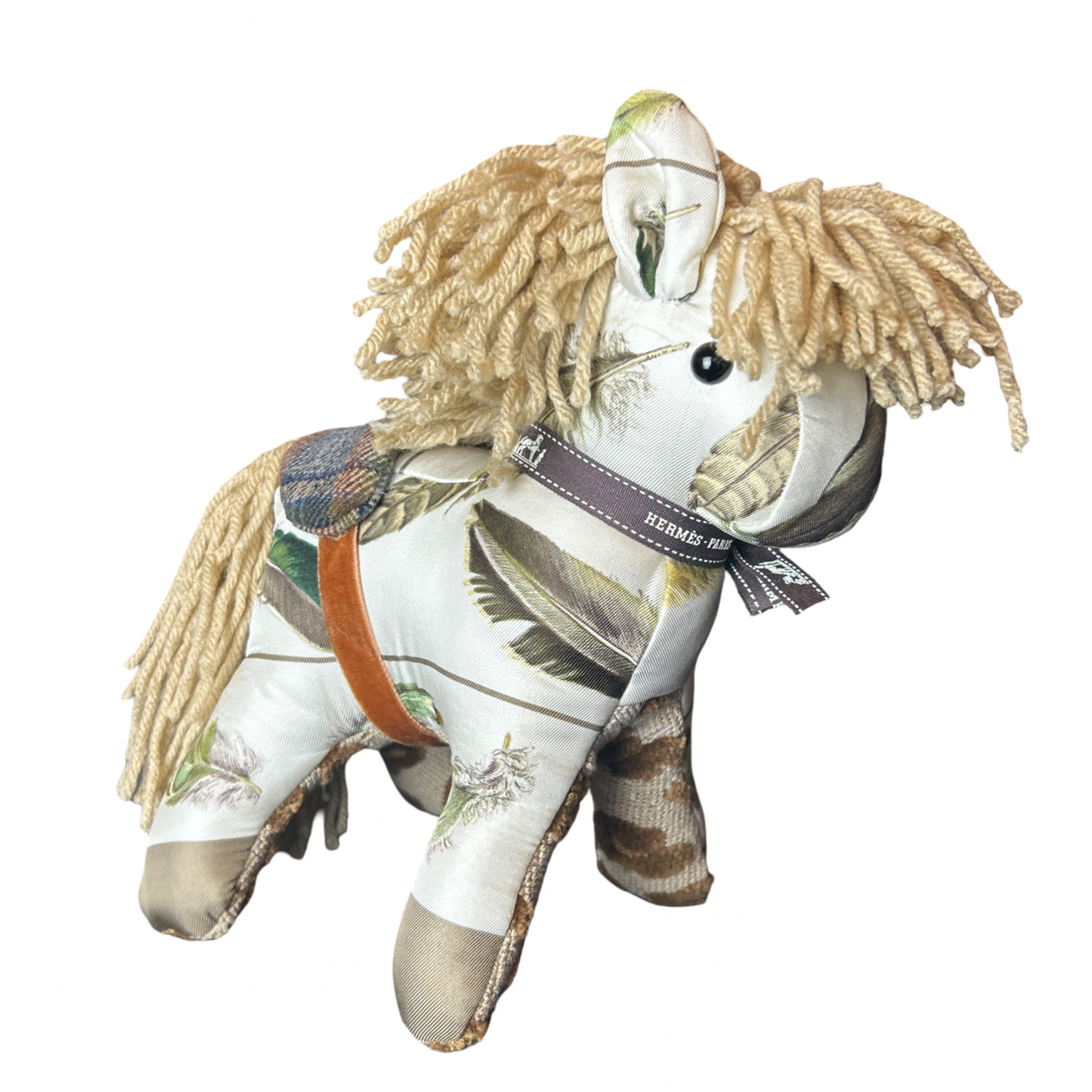 Hermes Les Plumes Scarf Patchwork Pony at VintageLuxeUp.com