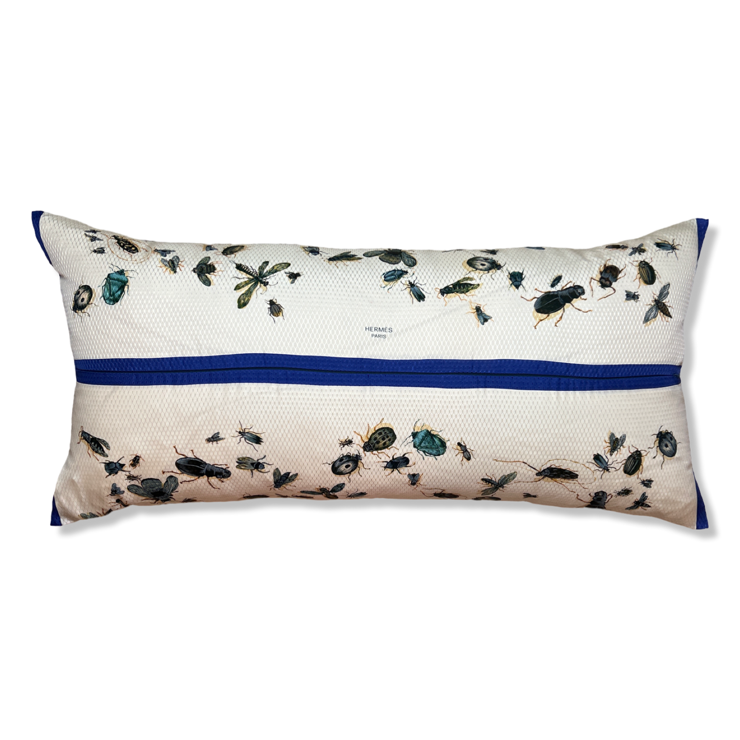 Insectes Vintage Silk Scarf Lumbar Pillow 35"