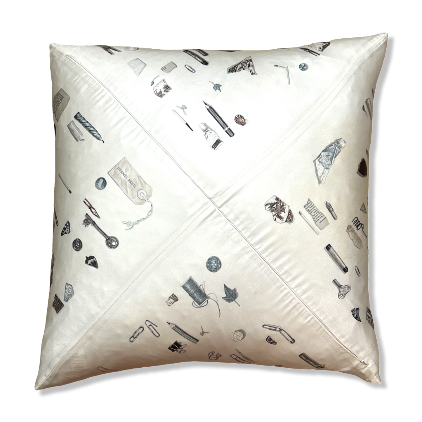 In The Pocket Vintage Silk Scarf Pillow 22"