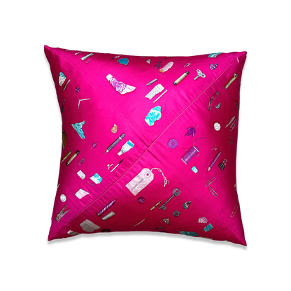 In The Pocket Vintage Silk Scarf Pillow 22"