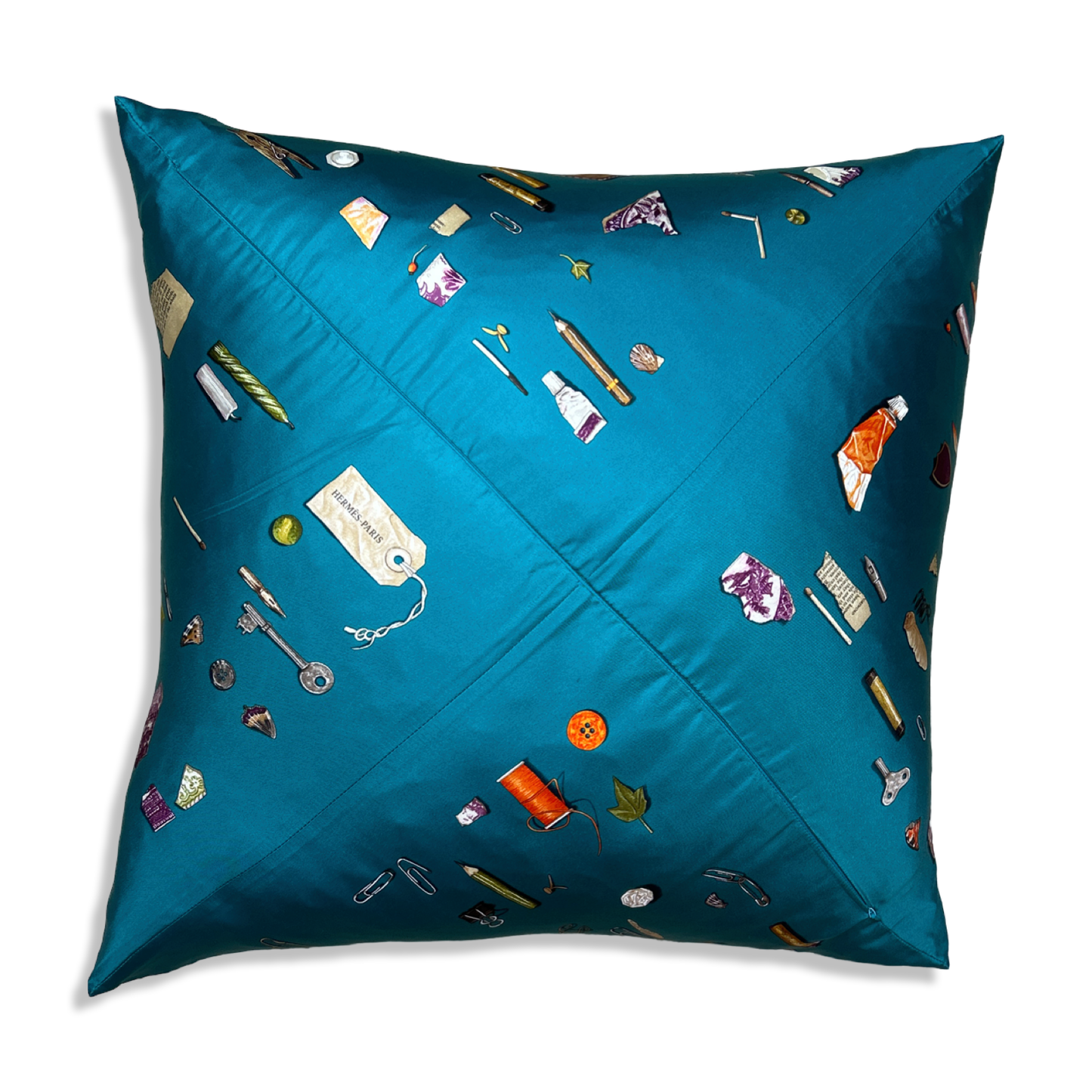 In The Pocket Vintage Silk Scarf Pillow 22"
