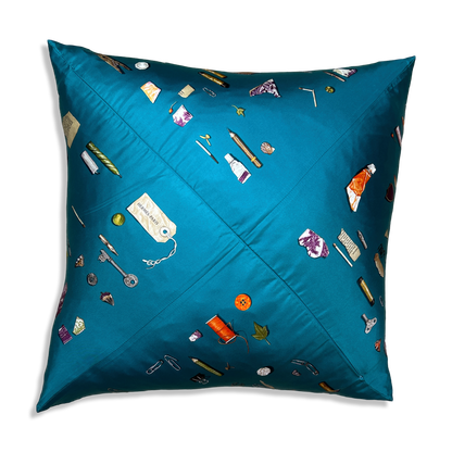 In The Pocket Vintage Silk Scarf Pillow 22"