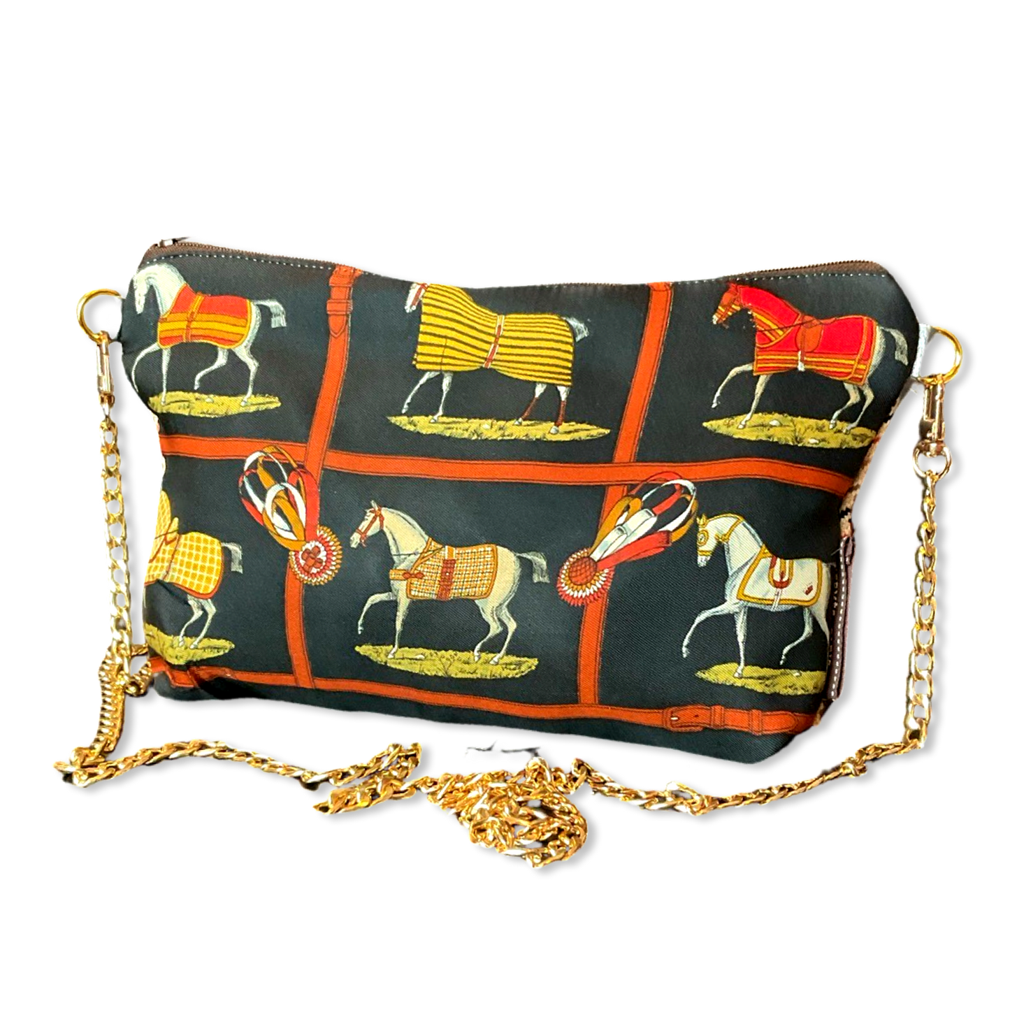 Vintage Hermes Crossbody Bag Petits Chevaux Noir Vintage Scarf Crossbody Bag at Vintage Luxe Up