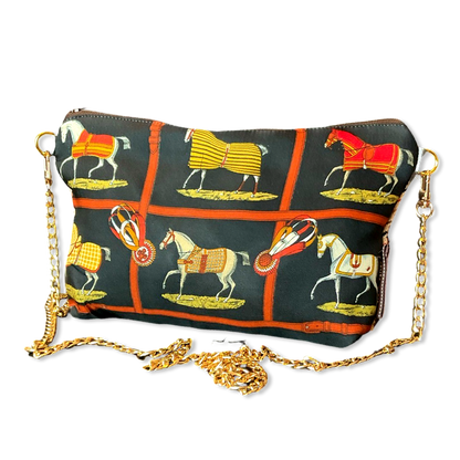 Vintage Hermes Crossbody Bag Petits Chevaux Noir Vintage Scarf Crossbody Bag at Vintage Luxe Up