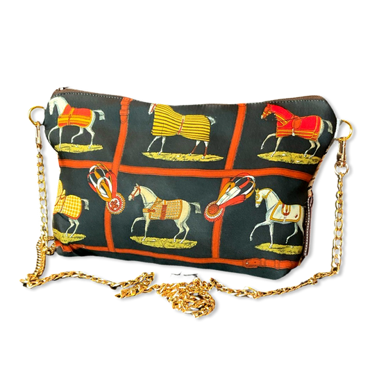 Vintage Hermes Crossbody Bag Petits Chevaux Noir Vintage Scarf Crossbody Bag at Vintage Luxe Up