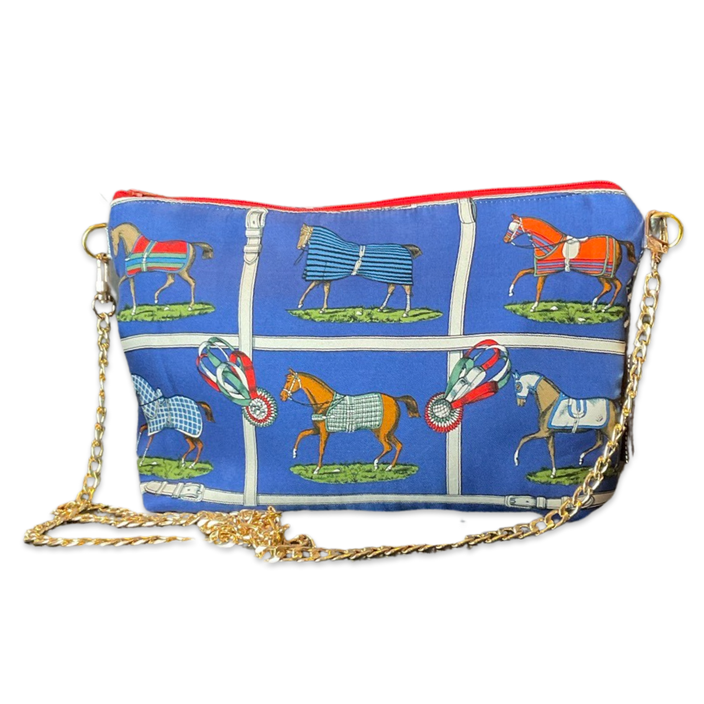 Vintage Hermes Crossbody Bag Petits Chevaux Blue Vintage Scarf Crossbody Bag at Vintage Luxe Up