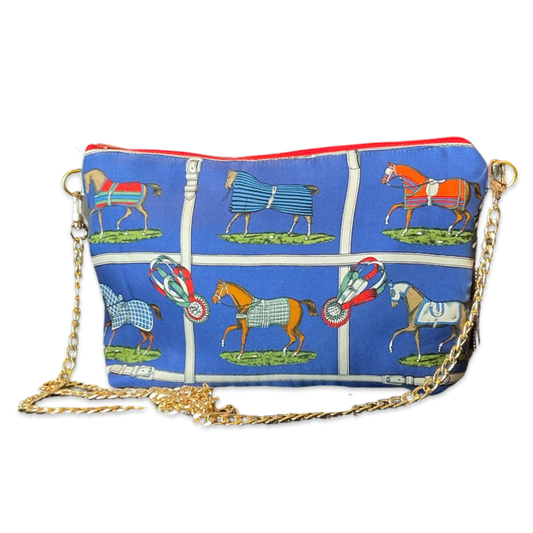 Vintage Hermes Crossbody Bag Petits Chevaux Blue Vintage Scarf Crossbody Bag at Vintage Luxe Up