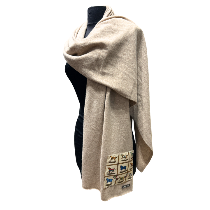 Hermes Petits Chevaux Silk Scarf & Cashmere Shawl
